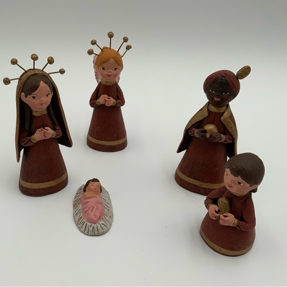 VTG Replacement Nativity Set Pieces Hand Painted Terracotta MADE IN MEXICO - Picture 2 of 3